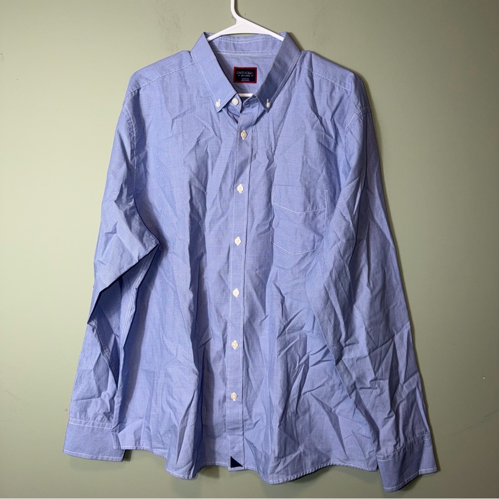 UNTUCKit Men’s Long Sleeve Blue 100% Cotton XXLarge